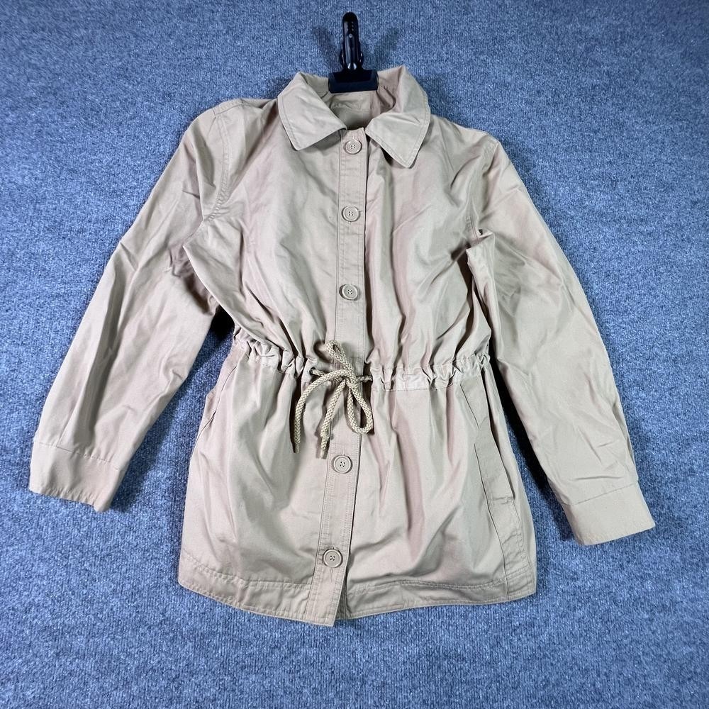 London Fog Hunting Jacket Womens 18 Beige Lined Utility Workwear Basic Jacket